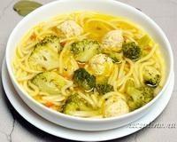 Вермишелевый суп с фрикадельками и брокколи - рецепт с фото
