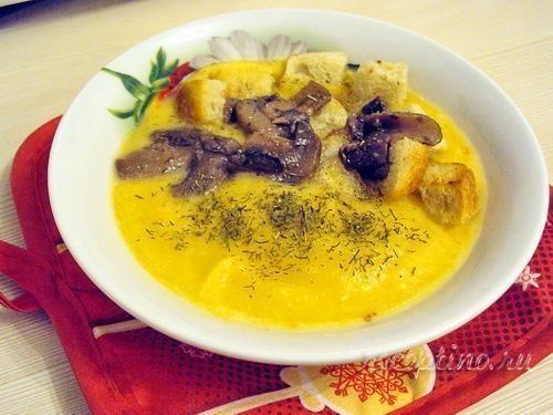 Суп-пюре с шампиньонами и сухариками - пошаговый рецепт с фото