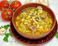 Суп с телятиной, грибами, фасолью - рецепт с фото