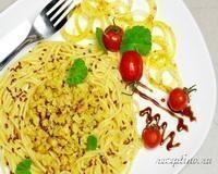 Паста (макароны, спагетти) с рыбным фаршем - рецепт с фото