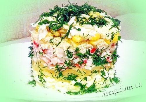 Салат из крабовых палочек с ананасами