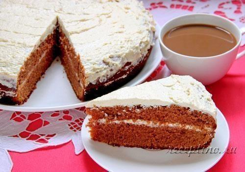 Бисквитный торт с масляным кремом - рецепт с фото