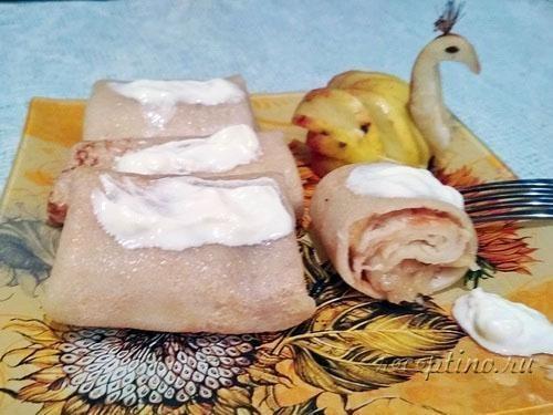 Блины с яблоками, корицей, медом - рецепт с фото