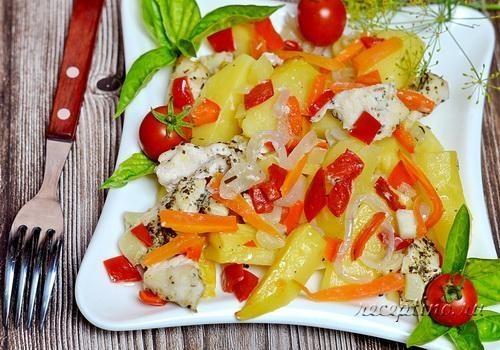 Куриное филе, запеченное с овощами (в духовке, в рукаве) - рецепт с фото