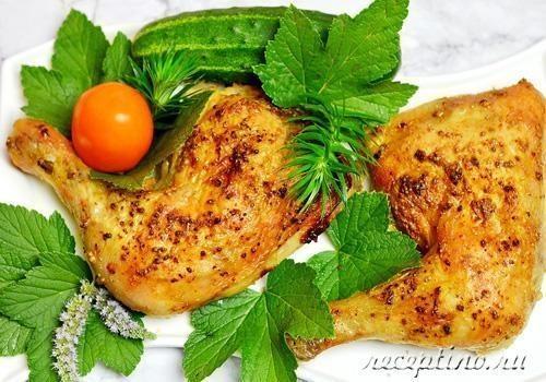 Куриные окорочка в горчично-чесночном соусе, запеченные в духовке - рецепт с фото