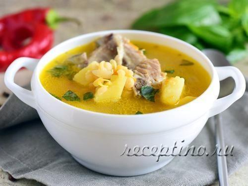 Гороховый суп с ребрышками - рецепт приготовления