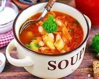 Суп из консервированной фасоли с томатным соком