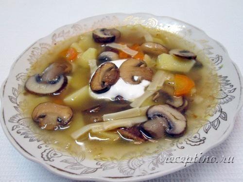 Грибной суп с лапшой - пошаговый рецепт с фото