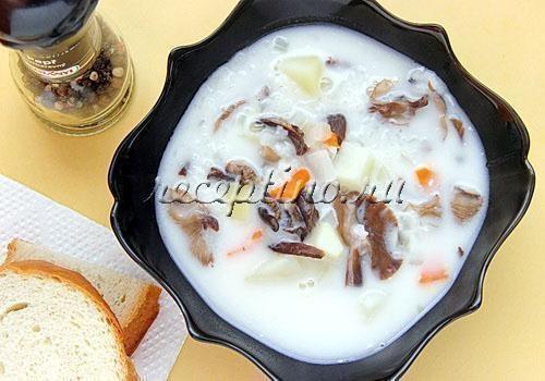 Суп грибной белый - рецепт приготовления