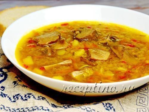 Суп из красной чечевицы с сушеными грибами - пошаговый фоторецепт