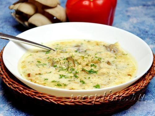 Овсяный суп с плавленым сыром, грибами вешенками - пошаговый фоторецепт