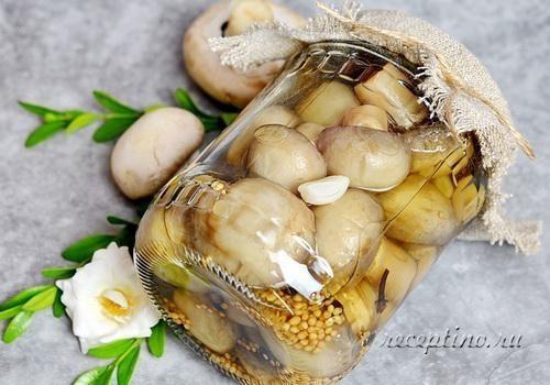 Вкусные маринованные шампиньоны - рецепт с фото