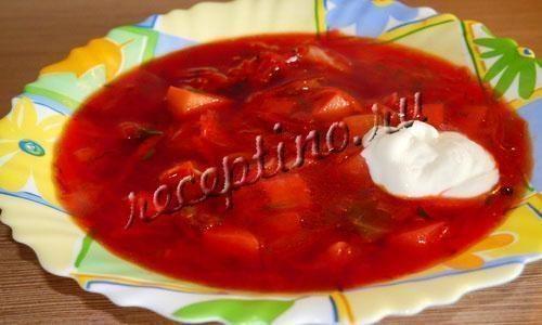 Борщ красный из молодых овощей - рецепт с фото