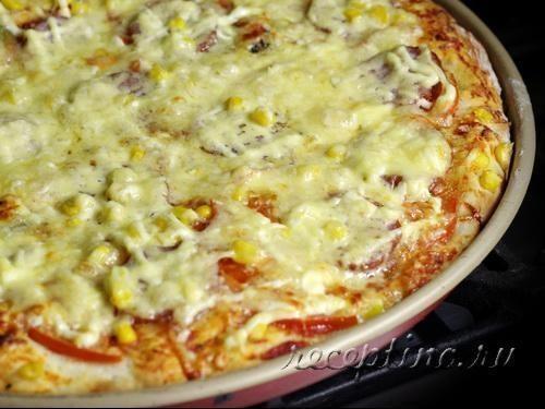 Пицца Мексиканская с томатами, колбасой, кукурузой, болгарским перцем - пошаговый фоторецепт