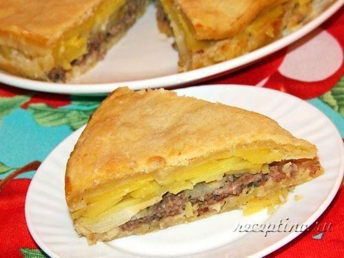 Пирог с мясом и картошкой - рецепт с фото