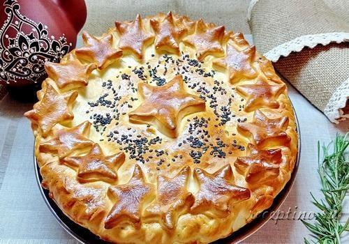 Пирог с капустой, грибами, вареными яйцами - рецепт с фото