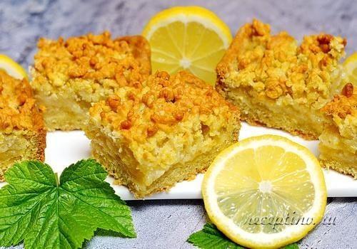 Постный песочный пирог с лимонной начинкой - рецепт с фото