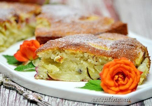 Пирог с яблоками и ежевикой (тесто на кефире) - рецепт с фото