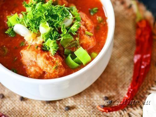Рыбные фрикадельки в остром томатном соусе - рецепт с фото