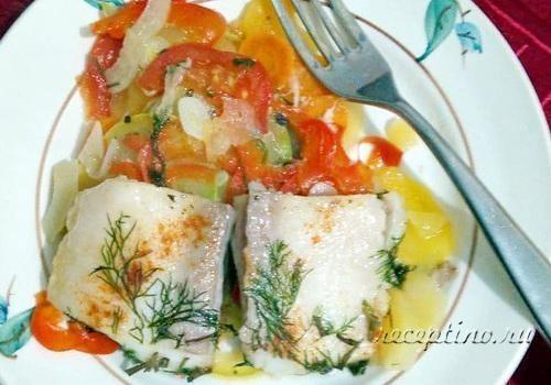 Пангасиус, запеченный в духовке с овощами - рецепт с фото