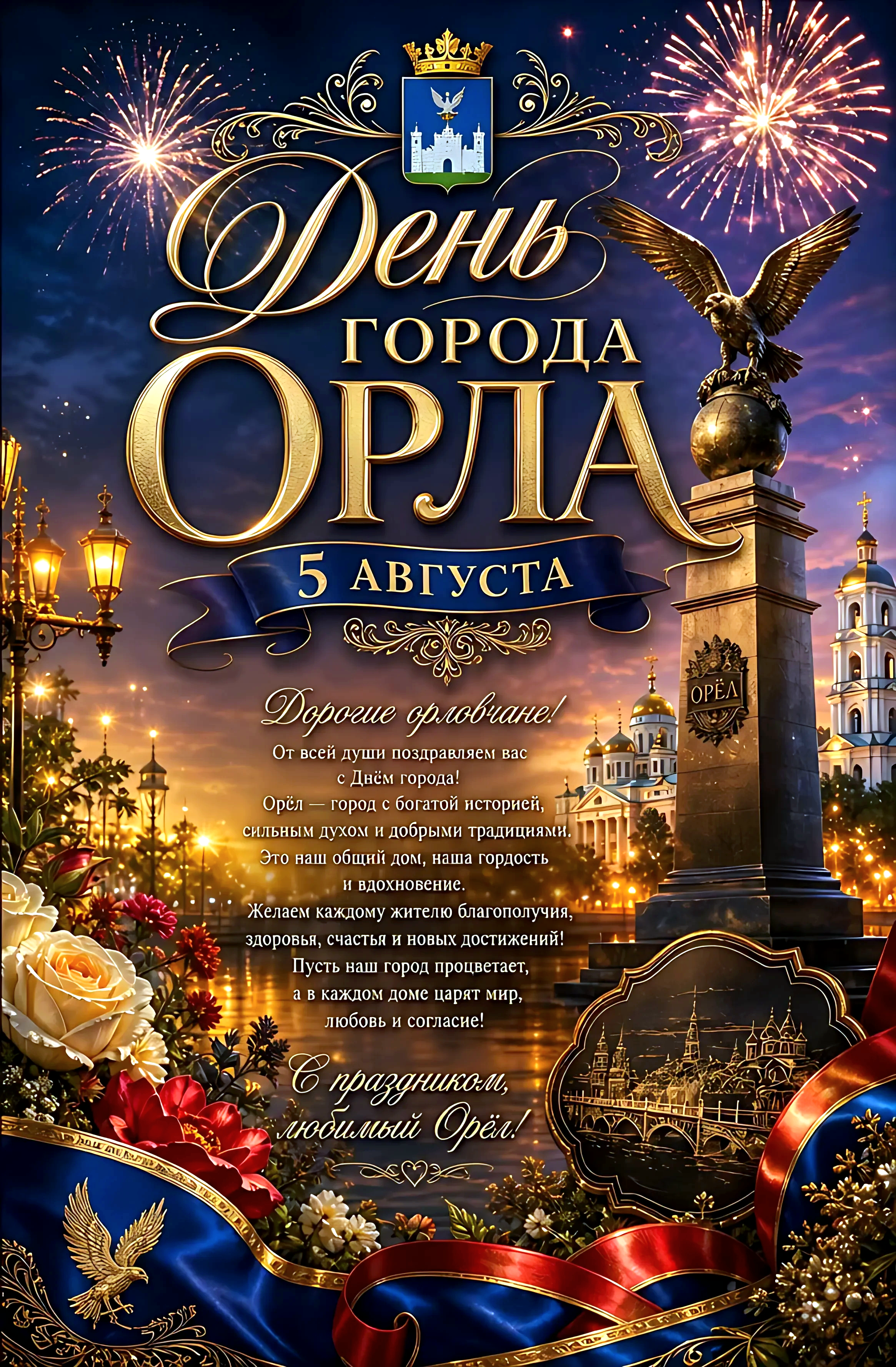С днем города Орла, поздравление, 5 августа