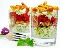 Салат-коктейль с индейкой, рисом, опятами - рецепт с фото 