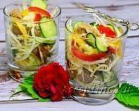 Салат с телятиной, капустой, болгарским перцем и огурцами - рецепт с фото