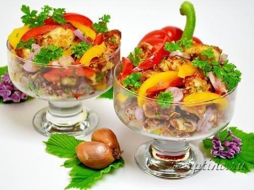 Салат из индейки с красным рисом - пошаговый рецепт с фото
