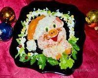 Салат с крабовым мясом и курицей - рецепт к Новому году