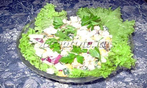 Салат с мидиями и креветками - пошаговый рецепт
