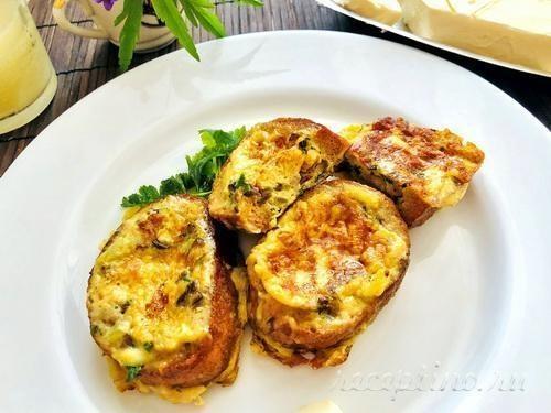 Гренки с грибами, сыром, болгарским перцем - рецепт с фото